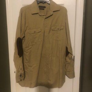 Vtg. Daniel Cremieux Tan Elbow-Patch Shirt, M